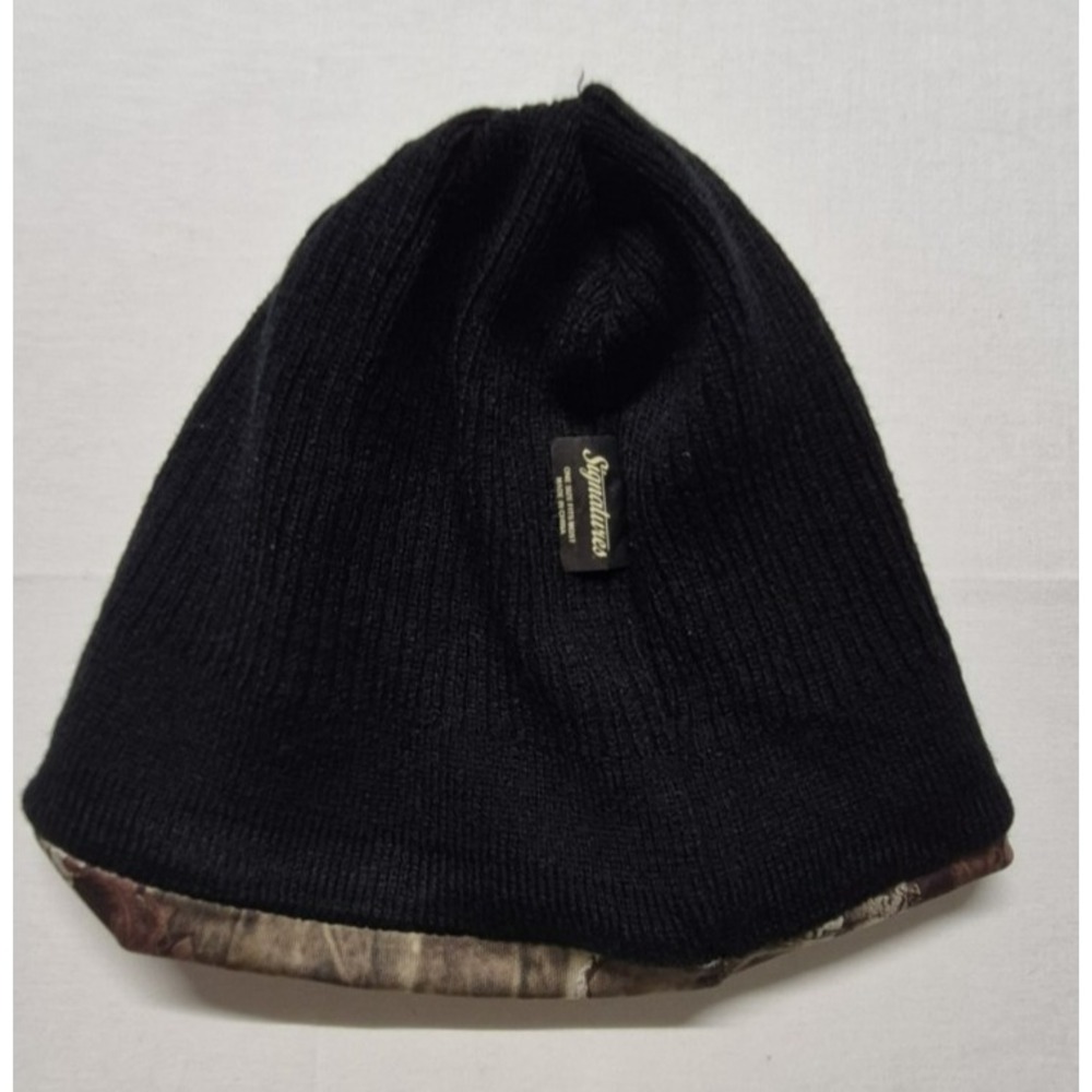 Mossy Oak women's outdoor‎ reversable beanie camo /solid black skull cap Logo - Picture 5 of 7